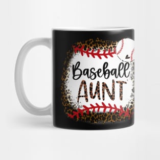 Baseball Aunt Leopard   Baseball Aunt Mug